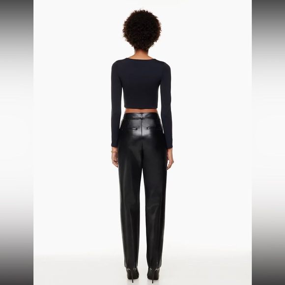 Aritzia Babaton Black Command Pant Vegan Leather Full Length - Picture 8 of 16